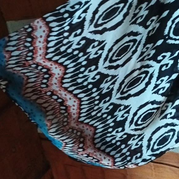 Boho western turquoise rust kimono wide sleeves multi color medium - Picture 7 of 7